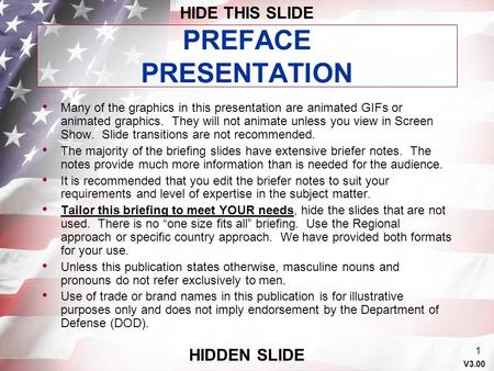 PREFACE PRESENTATION HIDE THIS SLIDE HIDDEN SLIDE