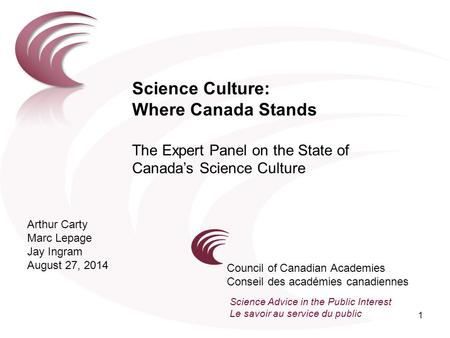 Science Culture: Where Canada Stands