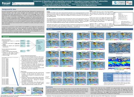 Comparison of depositing and non-depositing processes for atmospheric transport modeling of radionuclides Methods Background & Aims Numerous atmospheric.