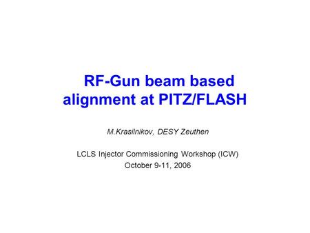 RF-Gun beam based alignment at PITZ/FLASH