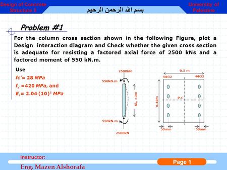 Design of Concrete Structure II University of Palestine