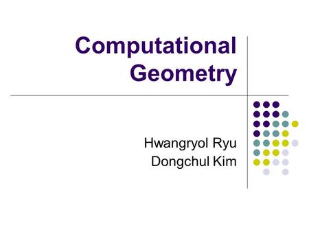 Computational Geometry