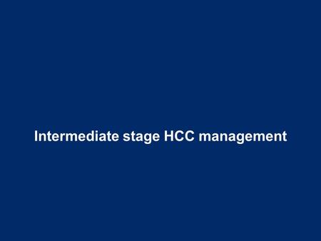 Intermediate stage HCC management