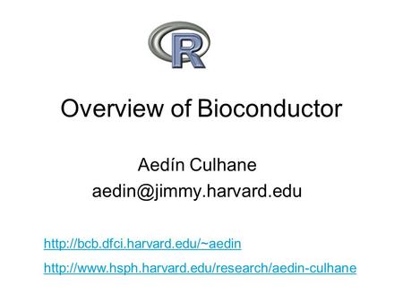 Overview of Bioconductor