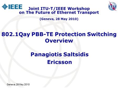 802.1Qay PBB-TE Protection Switching Overview