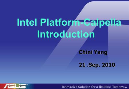 Intel Platform-Calpella Introduction