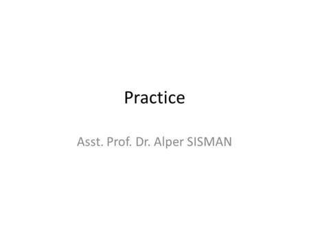 Asst. Prof. Dr. Alper SISMAN