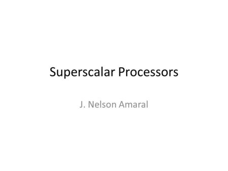 Superscalar Processors