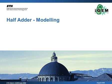 August 2006 Half Adder - Modelling ETH Zürich | iGEM team 2006.