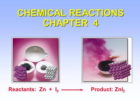 CHEMICAL REACTIONS CHAPTER 4