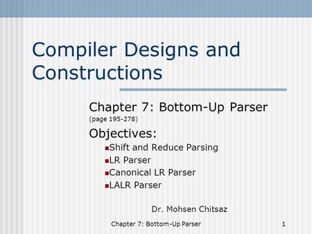 Compiler Designs and Constructions