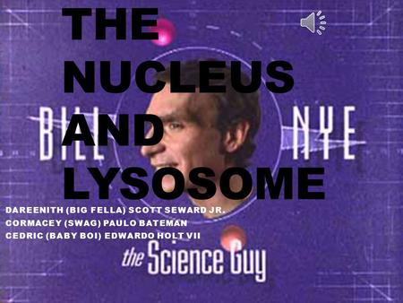 THE NUCLEUS AND LYSOSOME DAREENITH (BIG FELLA) SCOTT SEWARD JR. CORMACEY (SWAG) PAULO BATEMAN CEDRIC (BABY BOI) EDWARDO HOLT VII.