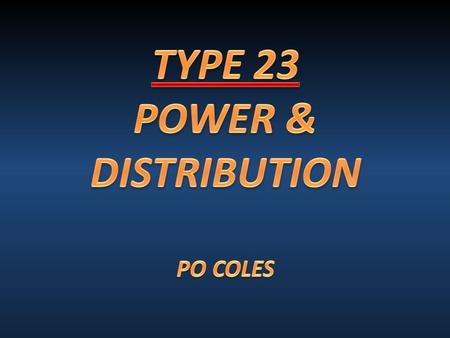  To develop our understanding of the Type 23 Electrical Power System and develop the P&D model: Covering:  The basic components of Generators.  How.