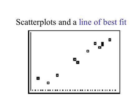 Scatterplots and a line of best fit