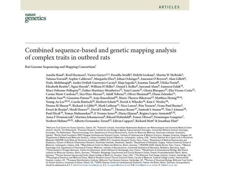 Why this paper Causal genetic variants at loci contributing to complex phenotypes unknown Rat/mice model organisms in physiology and diseases Relevant.