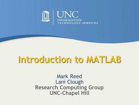 Introduction to MATLAB