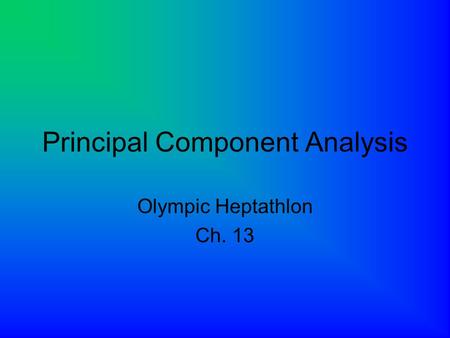 Principal Component Analysis