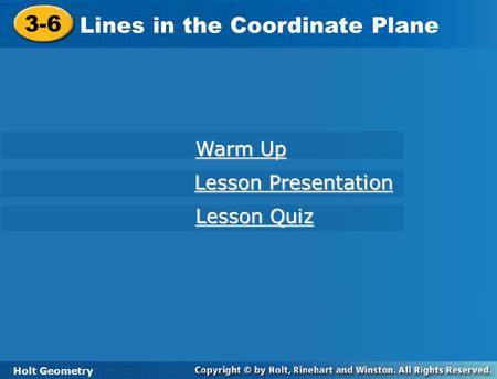 Lines in the Coordinate Plane