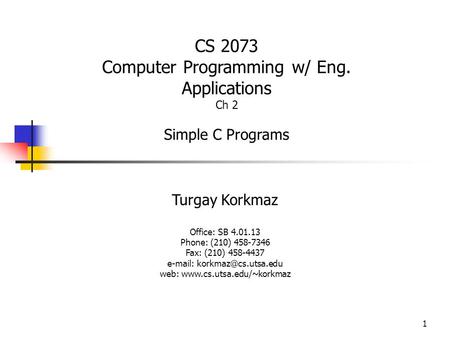 Computer Programming w/ Eng. Applications