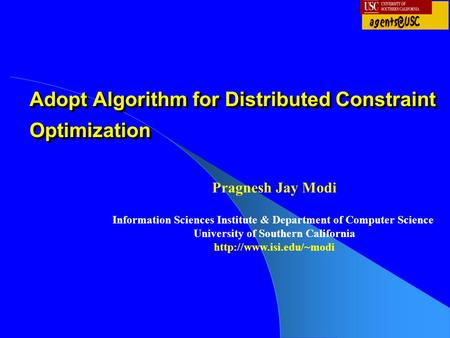 Adopt Algorithm for Distributed Constraint Optimization