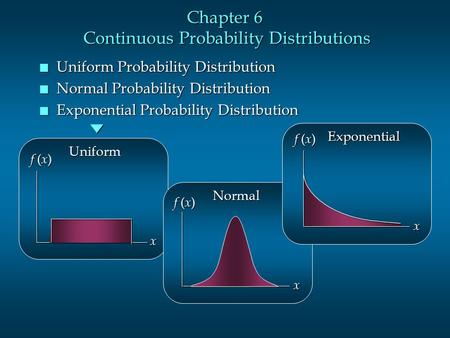 Chapter 6 Continuous Probability Distributions