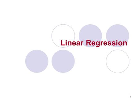 Linear Regression.