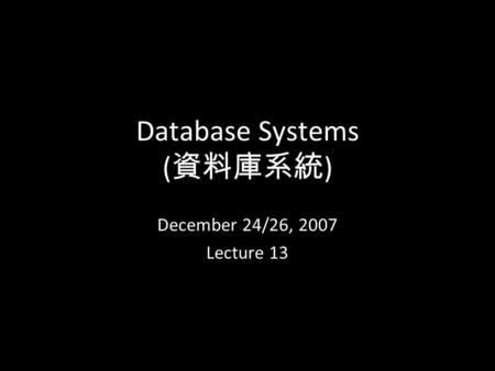 Database Systems (資料庫系統)