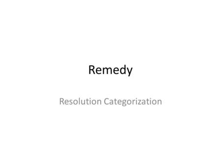 Resolution Categorization