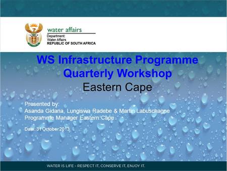 WS Infrastructure Programme