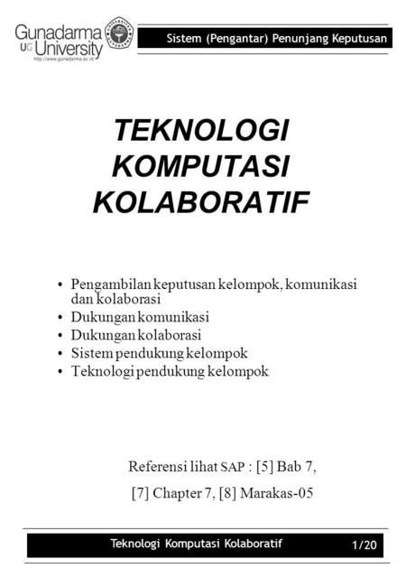 TEKNOLOGI KOMPUTASI KOLABORATIF