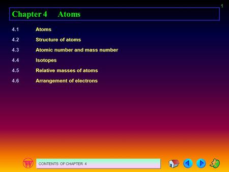 Chapter 4 Atoms 4.1 Atoms 4.2 Structure of atoms