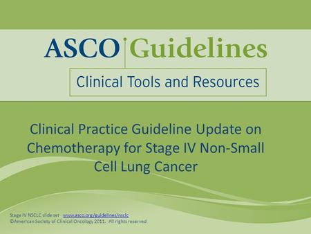 Stage IV NSCLC slide set.