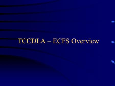 TCCDLA – ECFS Overview. Introduction Daniel A. FitzGerald President of Storm’s Edge Technologies.