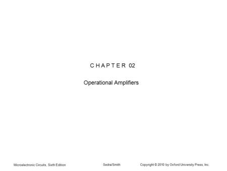 Operational Amplifiers