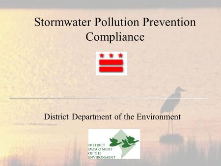 Stormwater Pollution Prevention Compliance District Department of the Environment.