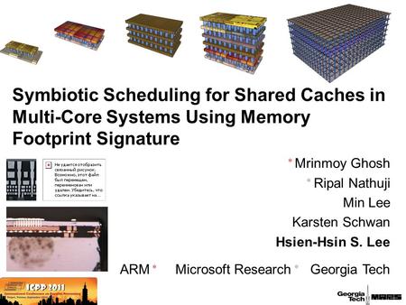 Symbiotic Scheduling for Shared Caches in Multi-Core Systems Using Memory Footprint Signature  Mrinmoy Ghosh  Ripal Nathuji Min Lee Karsten Schwan Hsien-Hsin.