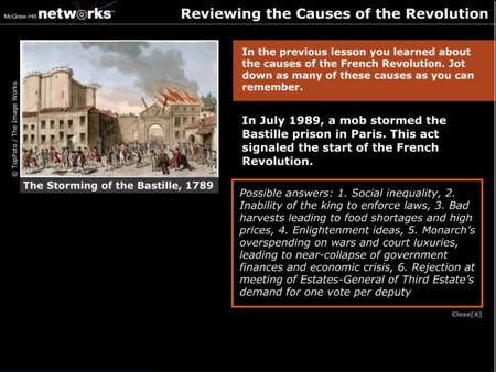 Which of the causes of the revolution do you think will be solved by the end of the revolution? The inequality of the social classes or the collapse of.