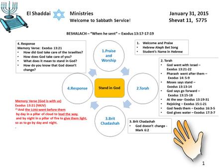 1 El Shaddai Ministries January 31, 2015