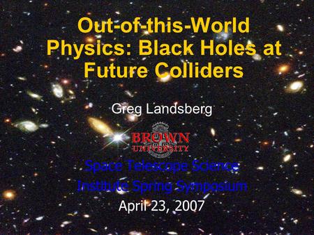 Out-of-this-World Physics: Black Holes at Future Colliders