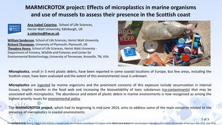 Microplastics, small (< 5 mm) plastic debris, have been reported in some coastal locations of Europe, but few areas, including the Scottish coast, have.