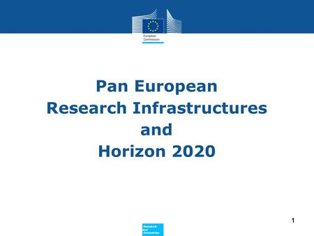 Pan European Research Infrastructures and Horizon 2020