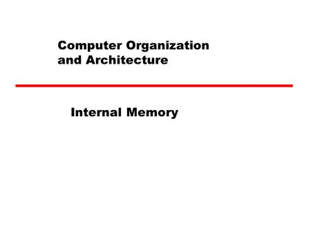 Computer Organization and Architecture