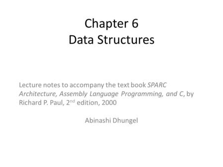 Chapter 6 Data Structures