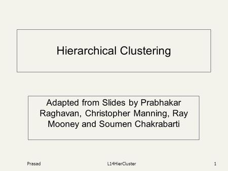 Hierarchical Clustering