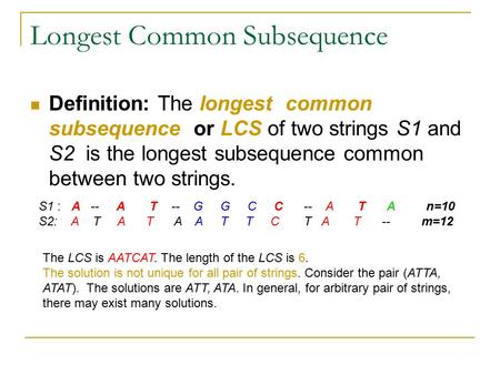 Longest Common Subsequence