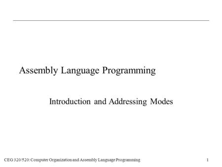 Assembly Language Programming