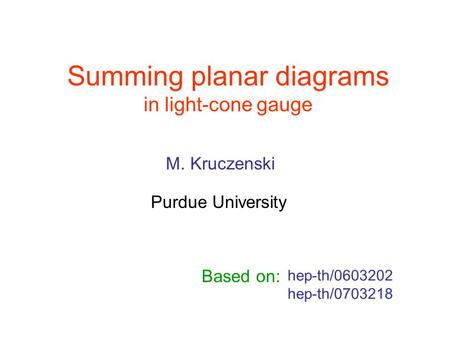 Summing planar diagrams