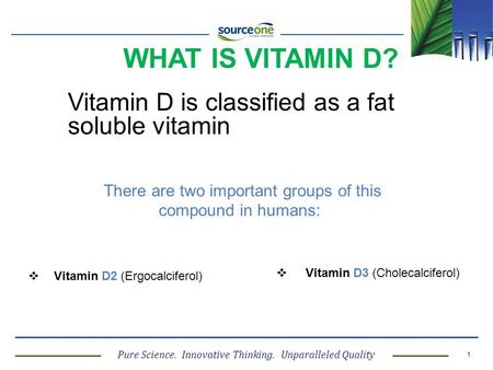 What is vitamin D? Vitamin D is classified as a fat soluble vitamin