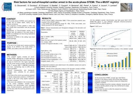 RESULTS : METHODS:  The e-MUST registry includes all out-of- hospital STEMI, attended by a mobile intensive care unit, in the great Paris area (France).