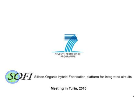 Silicon-Organic hybrid Fabrication platform for Integrated circuits 1 Meeting in Turin, 2010.